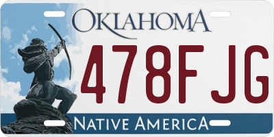 OK license plate 478FJG