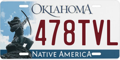 OK license plate 478TVL
