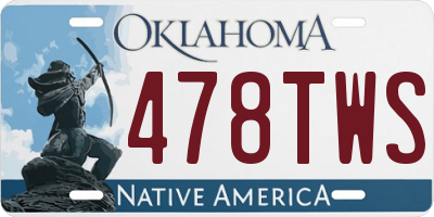 OK license plate 478TWS