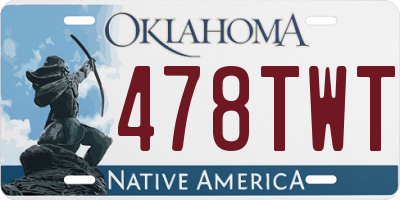 OK license plate 478TWT