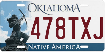 OK license plate 478TXJ