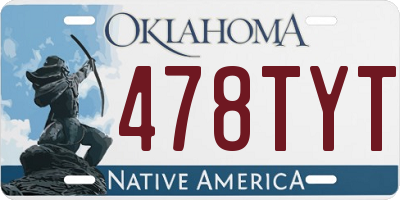 OK license plate 478TYT