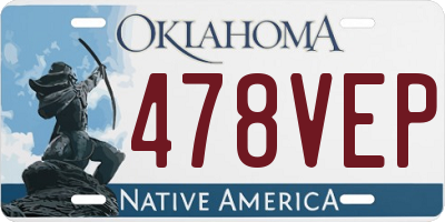 OK license plate 478VEP