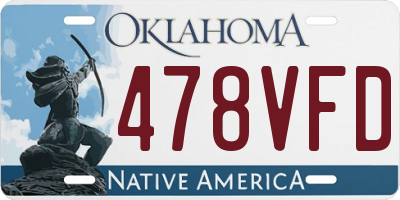 OK license plate 478VFD