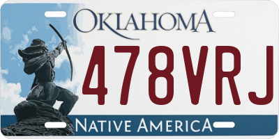 OK license plate 478VRJ