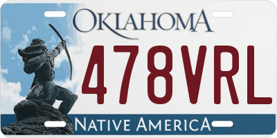 OK license plate 478VRL