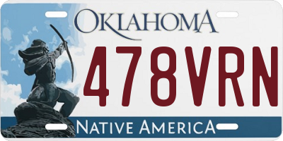 OK license plate 478VRN