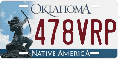 OK license plate 478VRP