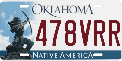 OK license plate 478VRR