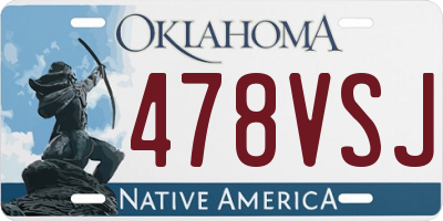 OK license plate 478VSJ