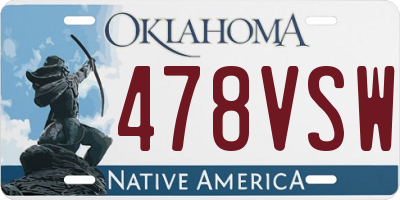 OK license plate 478VSW
