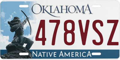 OK license plate 478VSZ