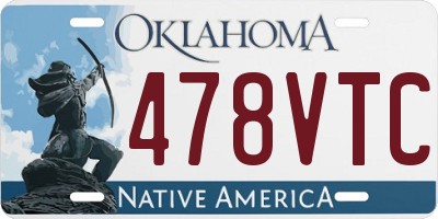 OK license plate 478VTC