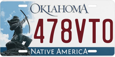 OK license plate 478VTO