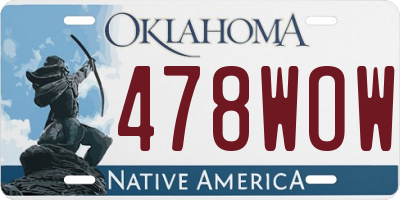 OK license plate 478WOW