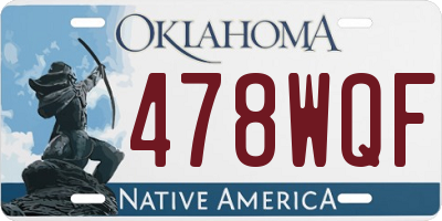 OK license plate 478WQF