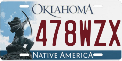 OK license plate 478WZX