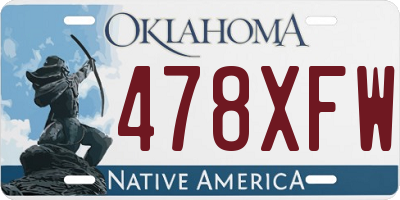 OK license plate 478XFW