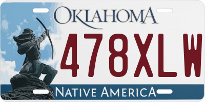 OK license plate 478XLW