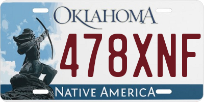 OK license plate 478XNF