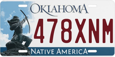 OK license plate 478XNM