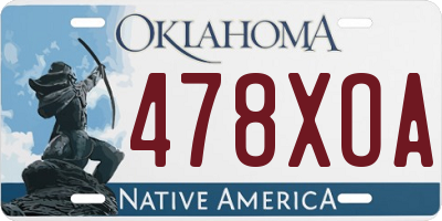 OK license plate 478XOA