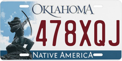 OK license plate 478XQJ