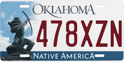 OK license plate 478XZN
