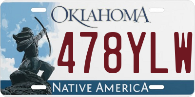 OK license plate 478YLW