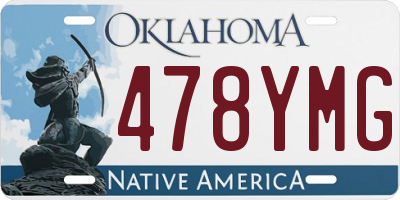 OK license plate 478YMG