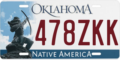 OK license plate 478ZKK