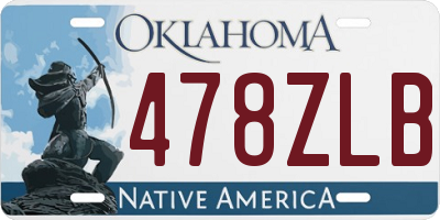 OK license plate 478ZLB