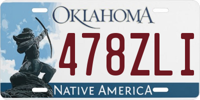 OK license plate 478ZLI