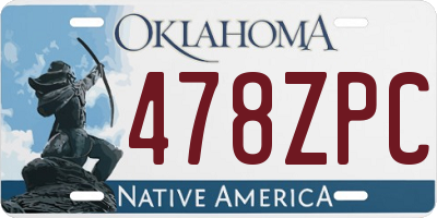 OK license plate 478ZPC