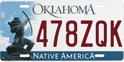 OK license plate 478ZQK