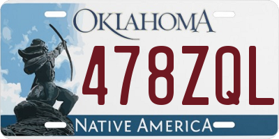 OK license plate 478ZQL