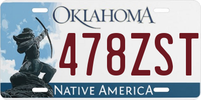 OK license plate 478ZST