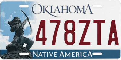 OK license plate 478ZTA