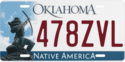 OK license plate 478ZVL