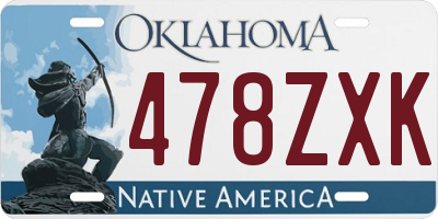 OK license plate 478ZXK