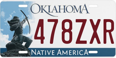 OK license plate 478ZXR