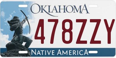 OK license plate 478ZZY