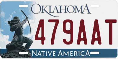 OK license plate 479AAT