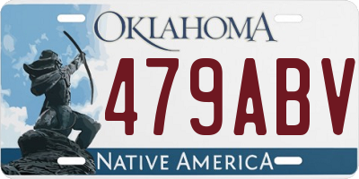 OK license plate 479ABV