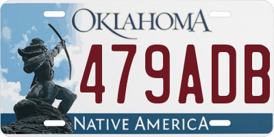 OK license plate 479ADB