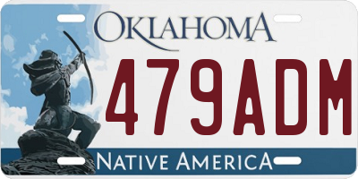 OK license plate 479ADM