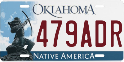 OK license plate 479ADR