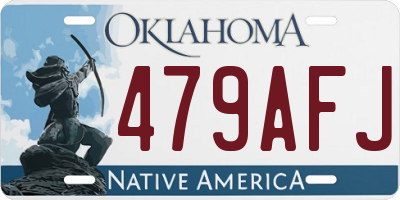 OK license plate 479AFJ