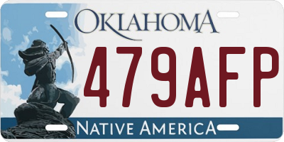 OK license plate 479AFP