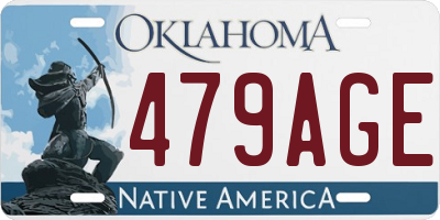 OK license plate 479AGE